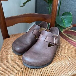 Birkenstock London Oiled Oiled Leather Clogs Habana